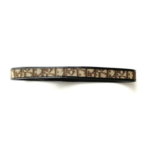Dior Brown Two Tone Trotter Print Canvas D Buckle with Leather Belt - Picture 3 of 6